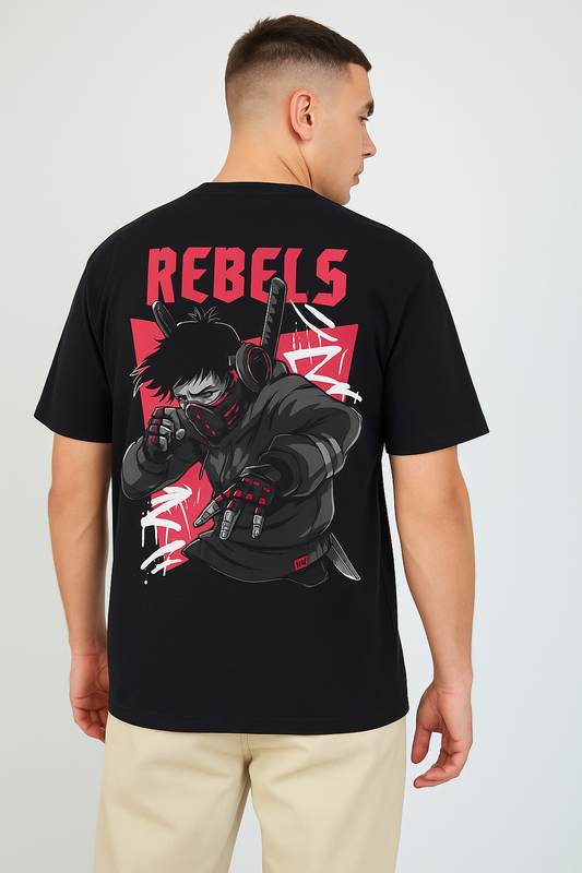 REBEL BLACK OVERSIZED Tshirt | Casual Wear | BY BRUDERS